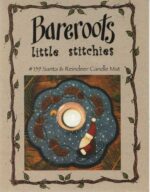 Santa & Reindeer Candle Mat by Bareroots Little Stitchies BR159