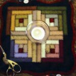 Log Cabin Block Candle Mat #167