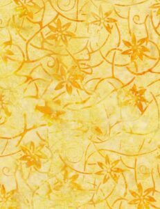 Tonga Yellow Rustic Blooms Batik by Timeless Treasures