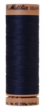 Silk-Finish 40wt Solid Cotton Thread 164yd/150M Navy by Mettler 9136-0825