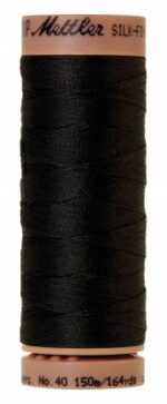 Silk-Finish 40wt Solid Cotton Thread 164yd/150M Bkack by Mettler 9136-4000