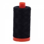 Mako Cotton Thread Solid 50wt 1422yds Black by Aurifil USA A1050-2692