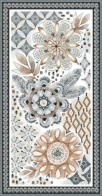 Zanzibar in Light Gray Floral Panel By Blank 3412P-90