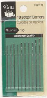 Prym Dritz Cotton Darners Needles Assorted Sizes 1/5 10ct 56CD