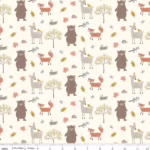 Woodland Creatures in Cream Flannel By Riley Blake F16023