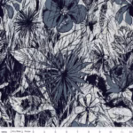 Expressions Batiks in Steel Sapphire Floral Reflections By Riley Blake BT23180-163