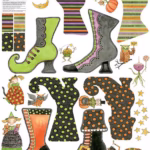 Ghoul Friends Witches' Boots Felt Panel FT16059-PANEL