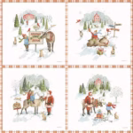 Santa's Tree Farm Panel in Red By Riley Blake PD16455-PANEL