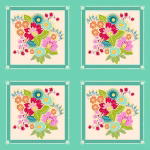 Allegory in Bright Square Dance Panel By Anna Maria Textiles for Northcott AMT144-64C