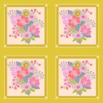 Allegory in Tart Square Dance Panel By Anna Maria Textiles for Northcott AMT144-71V